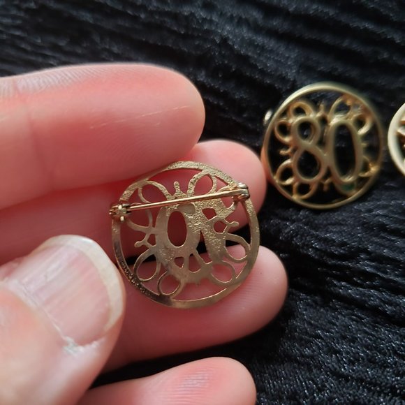 Vintage Gold Tone Number 79,80, and 81 Pins - Picture 7 of 9